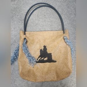 Western Barrel Racing Leather & Cowhide Purse